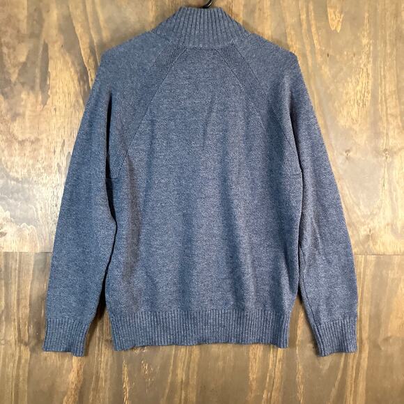 Banana Republic Mens Sweater Gray Knitted Mock Henley Neck Fine Wool Blend M - Picture 10 of 12